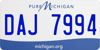 MI license plate DAJ7994