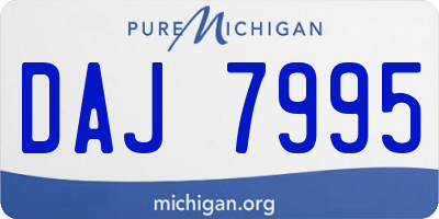 MI license plate DAJ7995