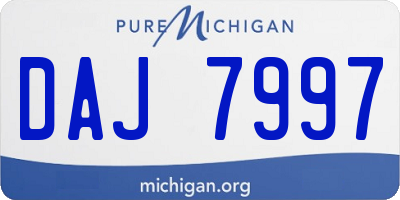 MI license plate DAJ7997
