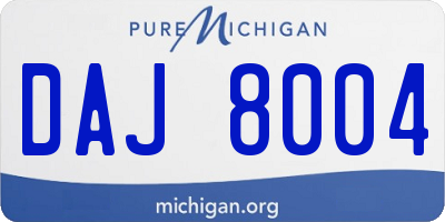 MI license plate DAJ8004