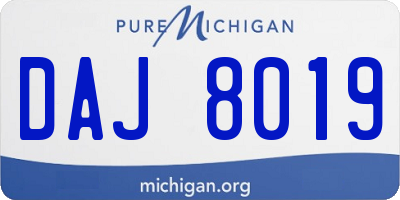 MI license plate DAJ8019