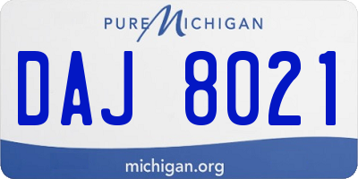 MI license plate DAJ8021