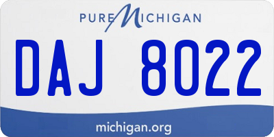 MI license plate DAJ8022