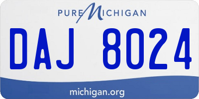 MI license plate DAJ8024