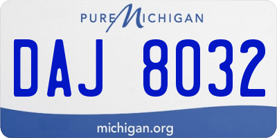 MI license plate DAJ8032