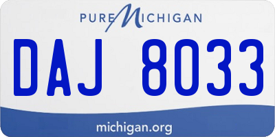 MI license plate DAJ8033
