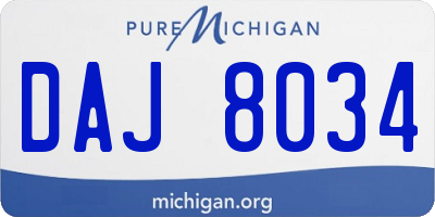 MI license plate DAJ8034