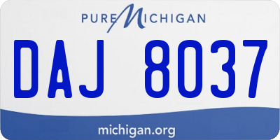 MI license plate DAJ8037