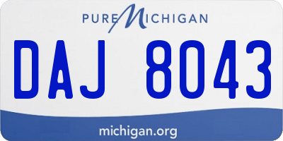 MI license plate DAJ8043