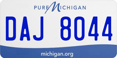 MI license plate DAJ8044