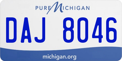 MI license plate DAJ8046