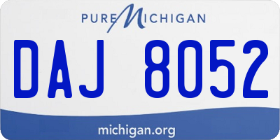 MI license plate DAJ8052