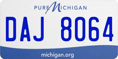 MI license plate DAJ8064
