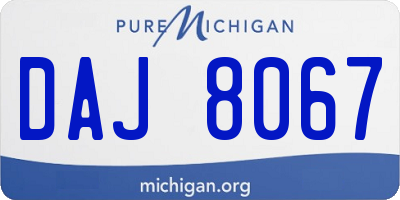 MI license plate DAJ8067