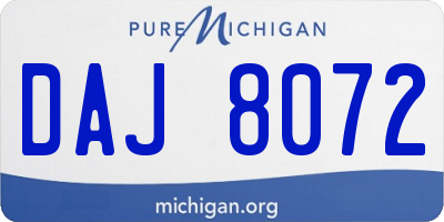 MI license plate DAJ8072