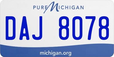 MI license plate DAJ8078