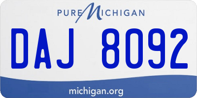 MI license plate DAJ8092