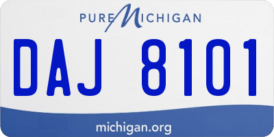 MI license plate DAJ8101