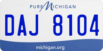 MI license plate DAJ8104