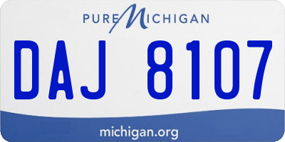 MI license plate DAJ8107