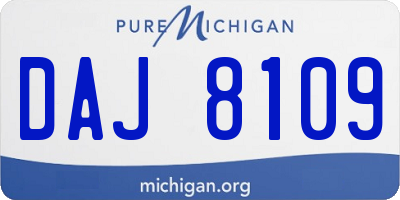 MI license plate DAJ8109