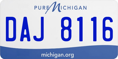 MI license plate DAJ8116