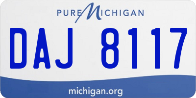 MI license plate DAJ8117