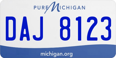 MI license plate DAJ8123