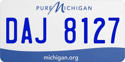 MI license plate DAJ8127