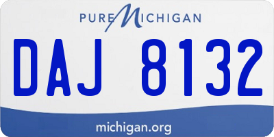 MI license plate DAJ8132