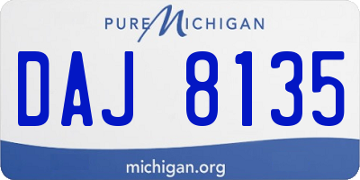 MI license plate DAJ8135