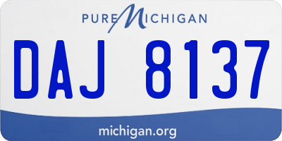 MI license plate DAJ8137