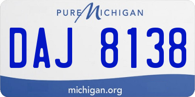 MI license plate DAJ8138