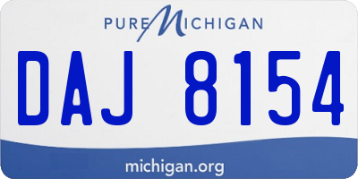 MI license plate DAJ8154