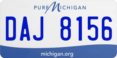 MI license plate DAJ8156