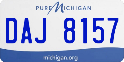MI license plate DAJ8157