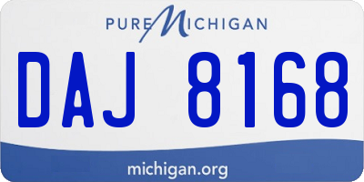 MI license plate DAJ8168
