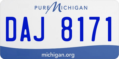 MI license plate DAJ8171
