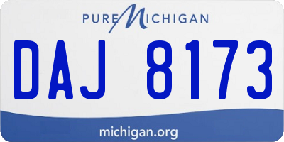 MI license plate DAJ8173