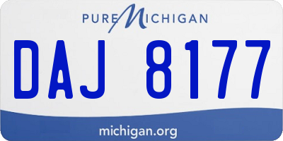 MI license plate DAJ8177