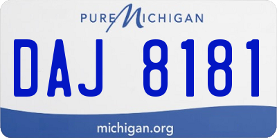 MI license plate DAJ8181