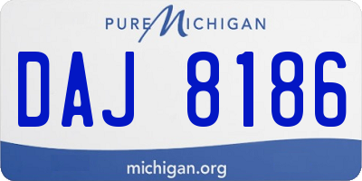 MI license plate DAJ8186