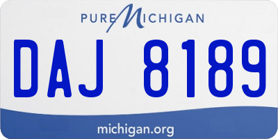 MI license plate DAJ8189