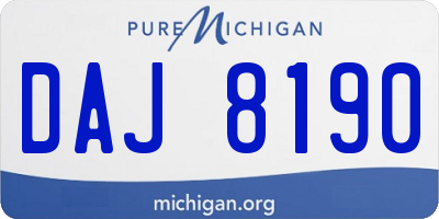 MI license plate DAJ8190