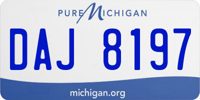 MI license plate DAJ8197