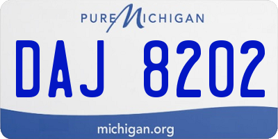 MI license plate DAJ8202