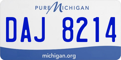 MI license plate DAJ8214