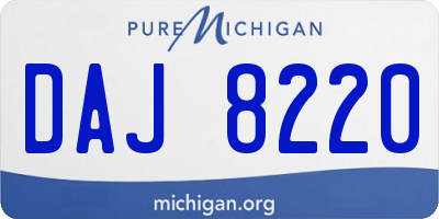 MI license plate DAJ8220