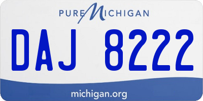 MI license plate DAJ8222