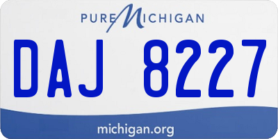 MI license plate DAJ8227